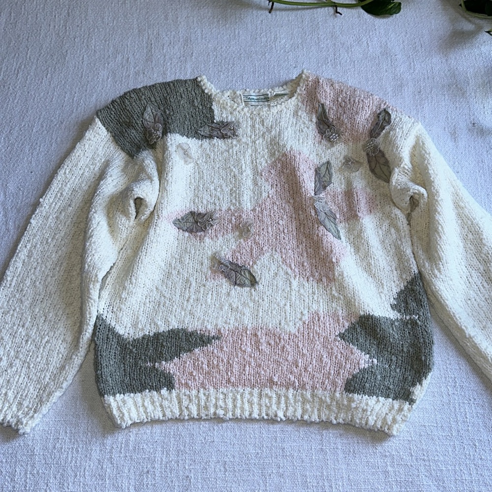 Vintage  80s popcorn sweater M